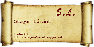 Steger Lóránt névjegykártya
